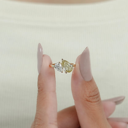 Two Pear Diamond Toi Et Moi Ring Ring