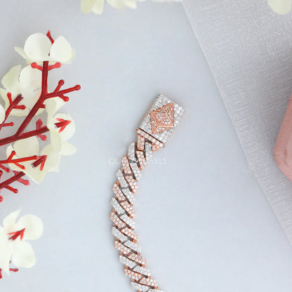 Two Tone Round Cut Miami Cuban Bracelet