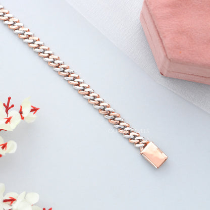 Two Tone Round Cut Miami Cuban Bracelet