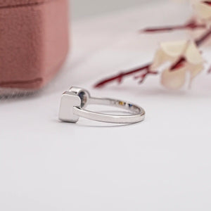 white gold open cuff ring