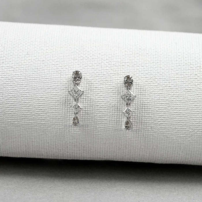 Multi Shape Lab Diamond Drop Earrings