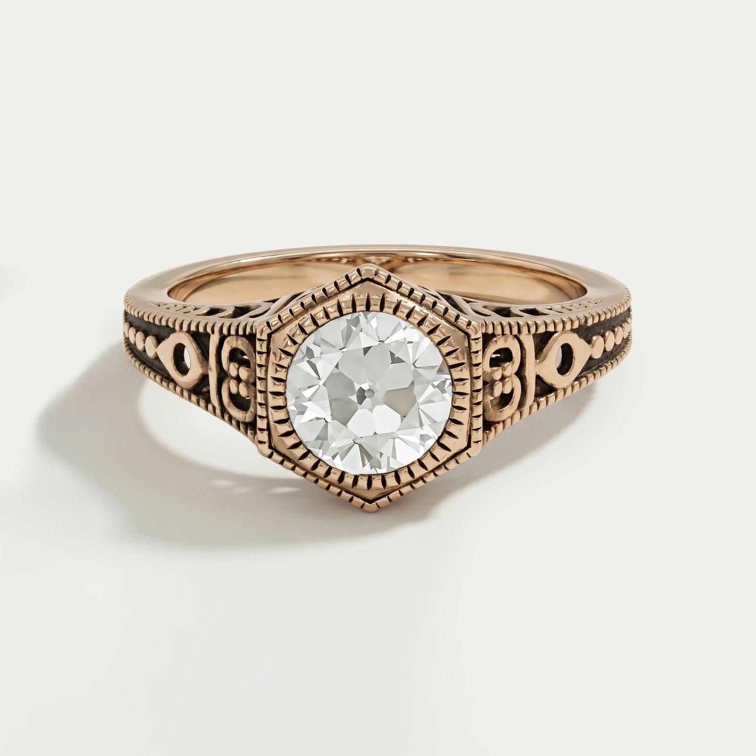 Vintage Old European Round Cut Art Deco Engagement Ring Ring
