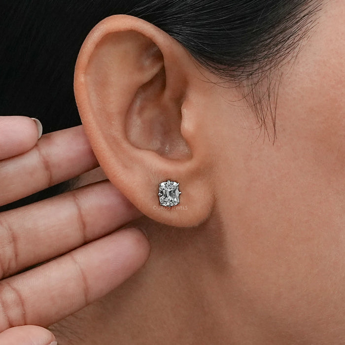 Cushion Cut Lab Diamond Stud Earrings