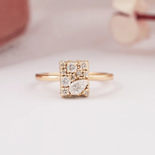 Pear Cluster Diamond Ring