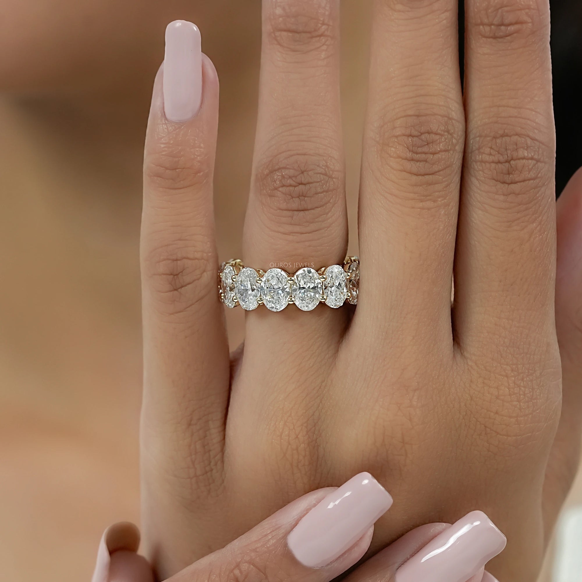 Oval Lab Diamond Eternity Band