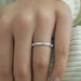 White Enamel Round Diamond Wedding Band Ring