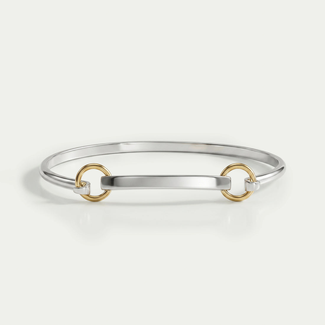 White Gold Linked Bangle Bracelet