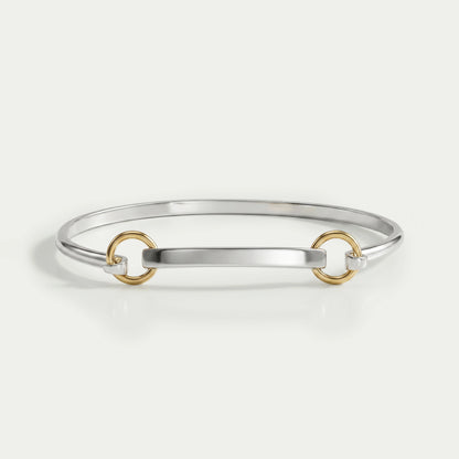 White Gold Linked Bangle Bracelet