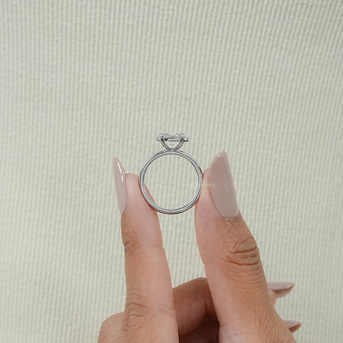 East West Oval Diamond Solitaire Engagement Ring Rings