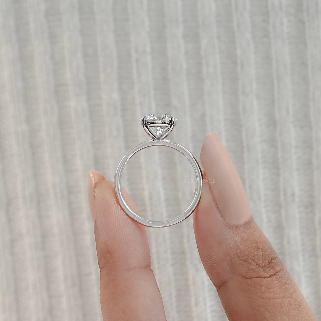 IGI Certified Round Lab Grown Diamond Solitaire Engagement Ring Ring