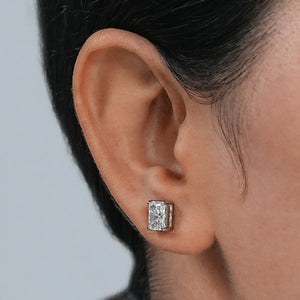 Radiant Cut Lab Grown Diamond Stud Earrings With IGI Certified