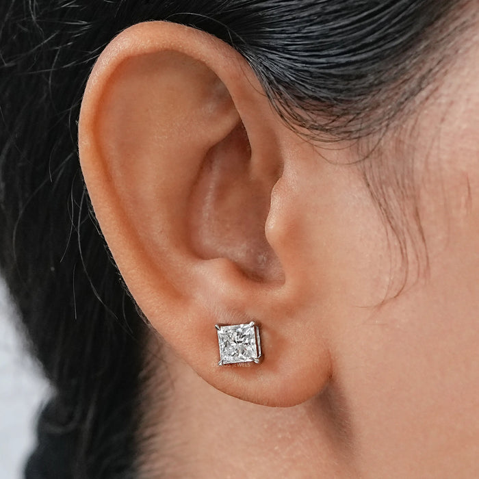 Princess Cut Lab Diamond Stud Earrings