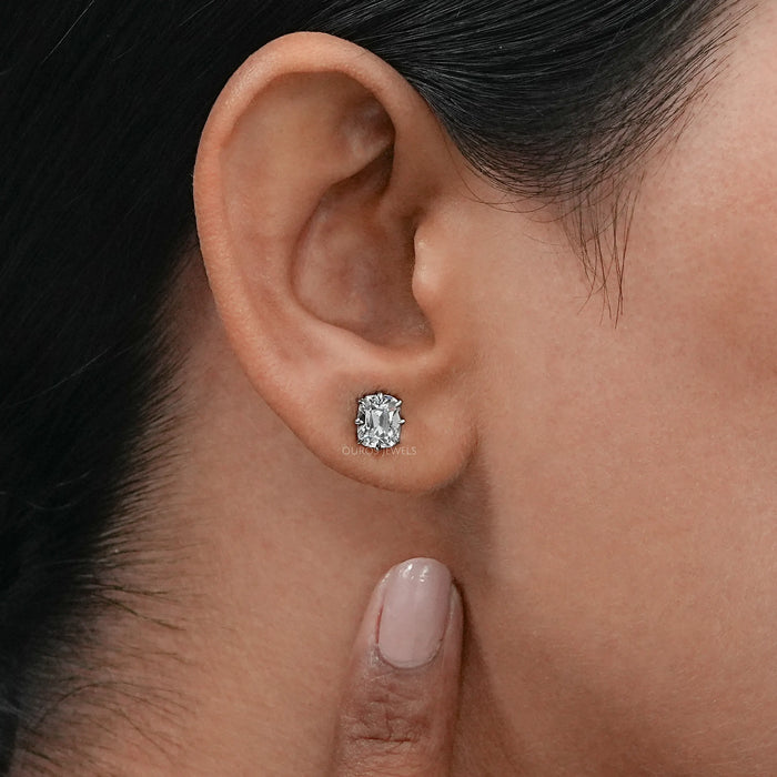 Cushion Cut Lab Diamond Stud Earrings