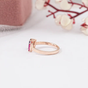 gemstone open cuff ring rose gold