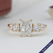 front view of radiant cut lab grown diamond five stone engagement ring