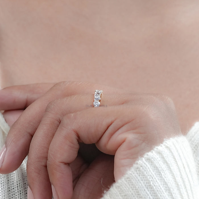 Multi Shape Lab Diamond Wedding Band