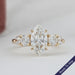 front view of marquise and round cut lab diamond five stone engagement ring