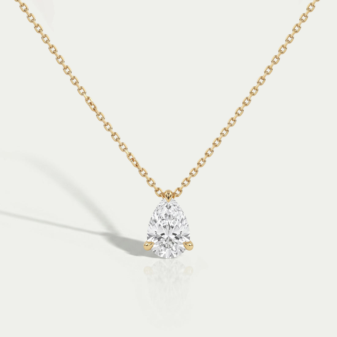 Pear Cut Lab Grown Diamond Pendant Necklaces