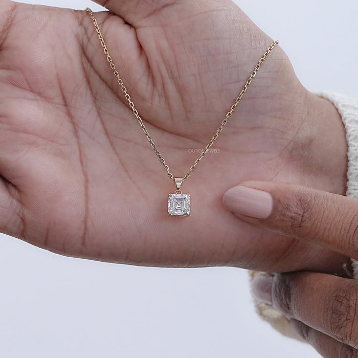 Asscher Lab Diamond Solitaire Pendant