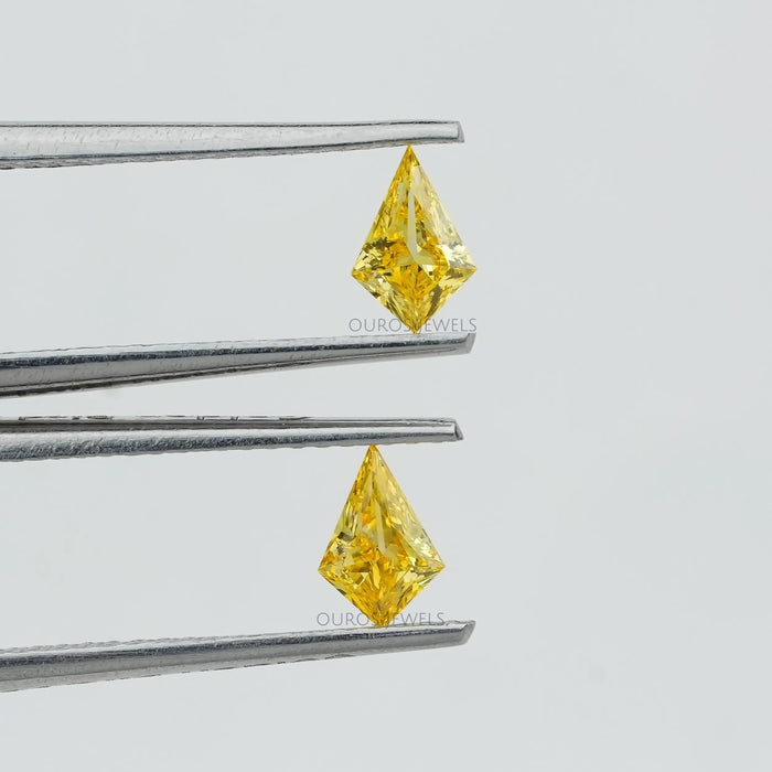 Yellow Kite Cut Lab Grown Diamond Matching Pair