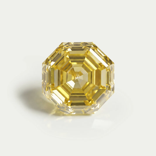 Yellow Octagon Cut Lab Grown Diamond
