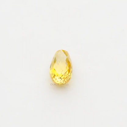 1.80 Carat Yellow Briolette Cut Lab Grown Diamond