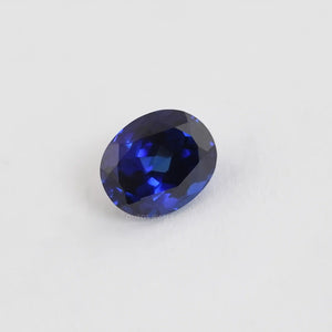 Oval Cut Lab Grown Blue Sapphire Gemstone