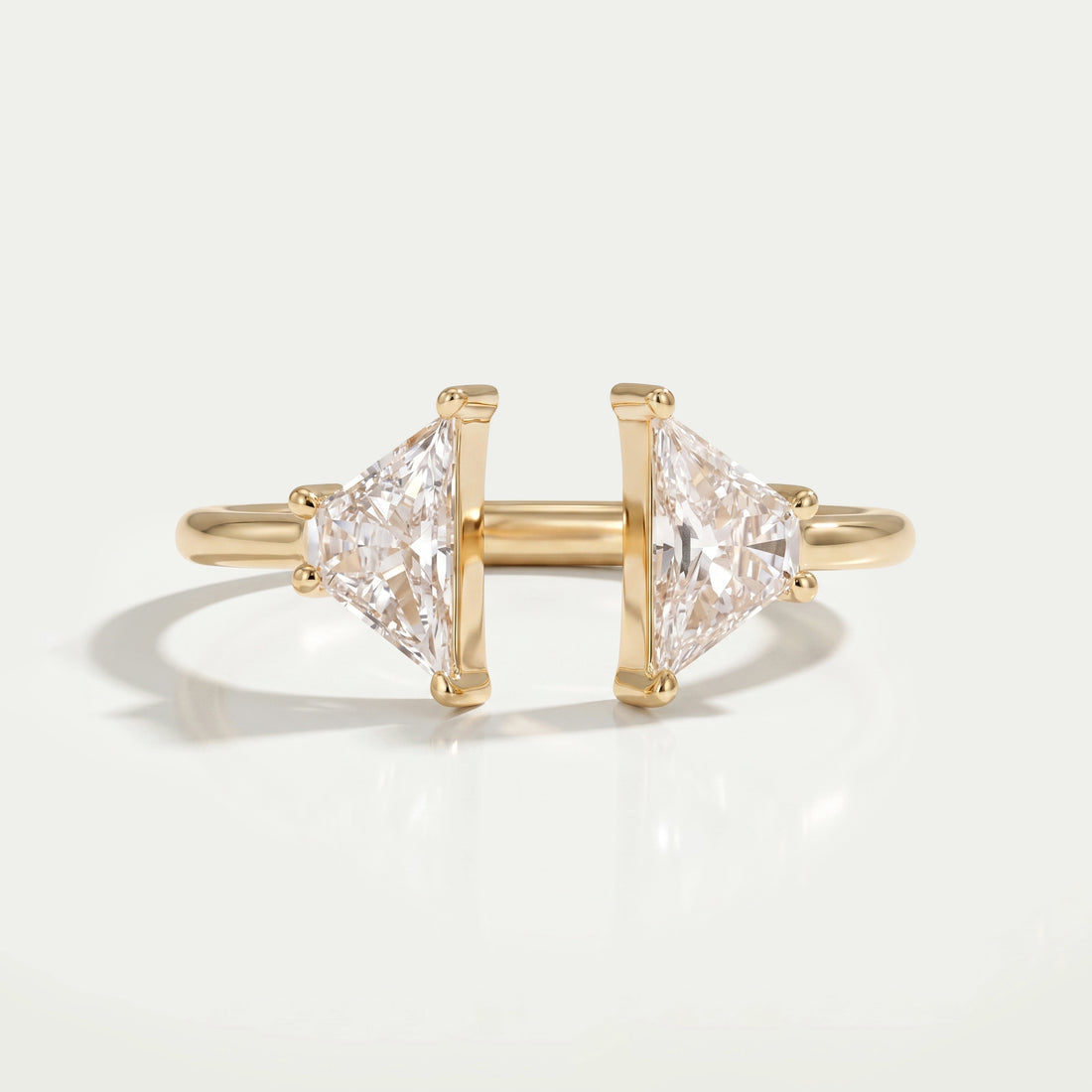 Antique Shape Trapezoid Cut Two Stone Open Cuff Ring Rings