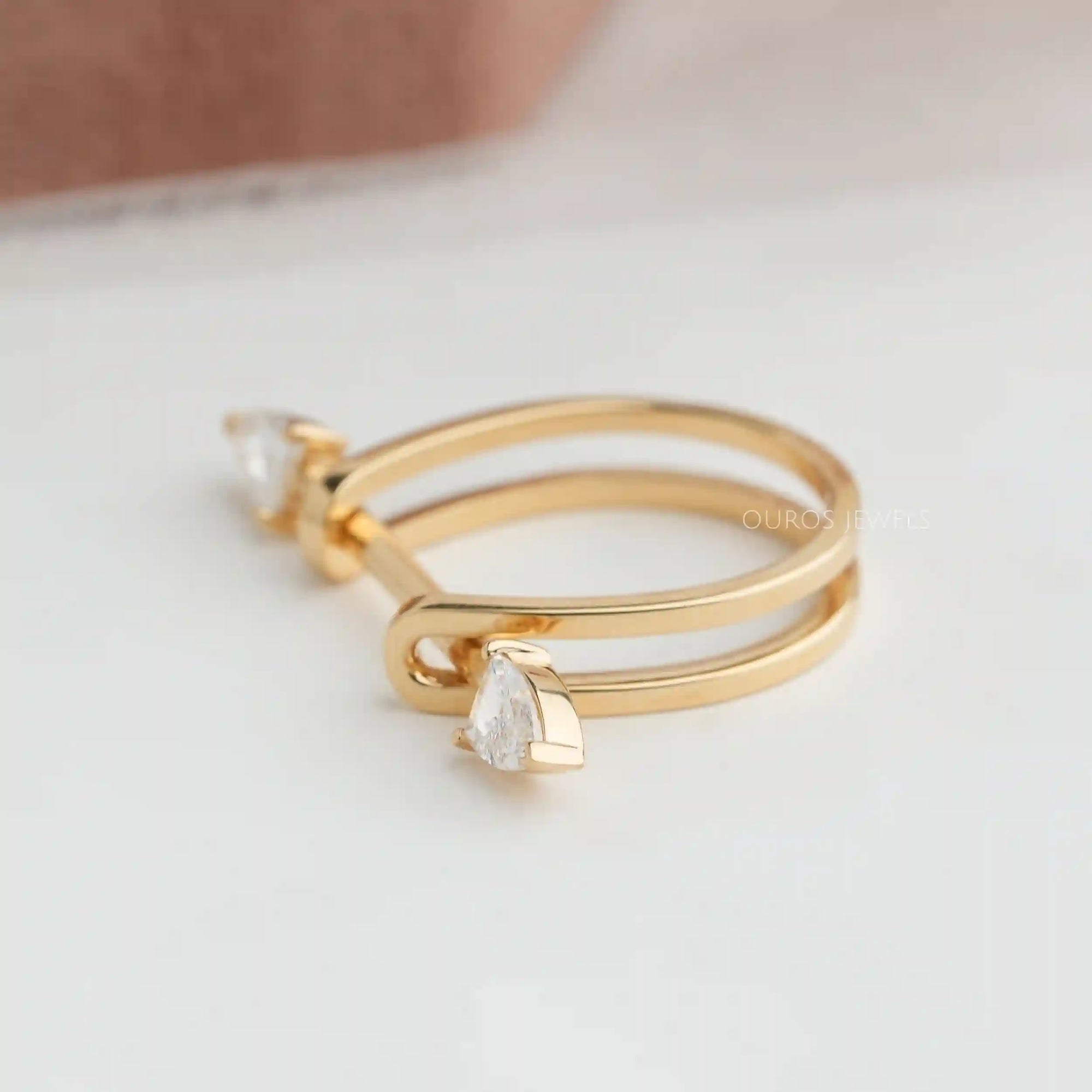 2 Stone Arrow Cut Lab Grown Diamond Ring