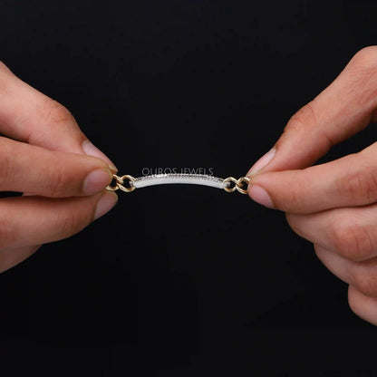 Baguette Cut Diamond Curb Link Bracelet Bracelet