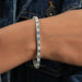 [A Women wearing Blue Cushion Diamond Bracelet]-[Ouros Jewels]