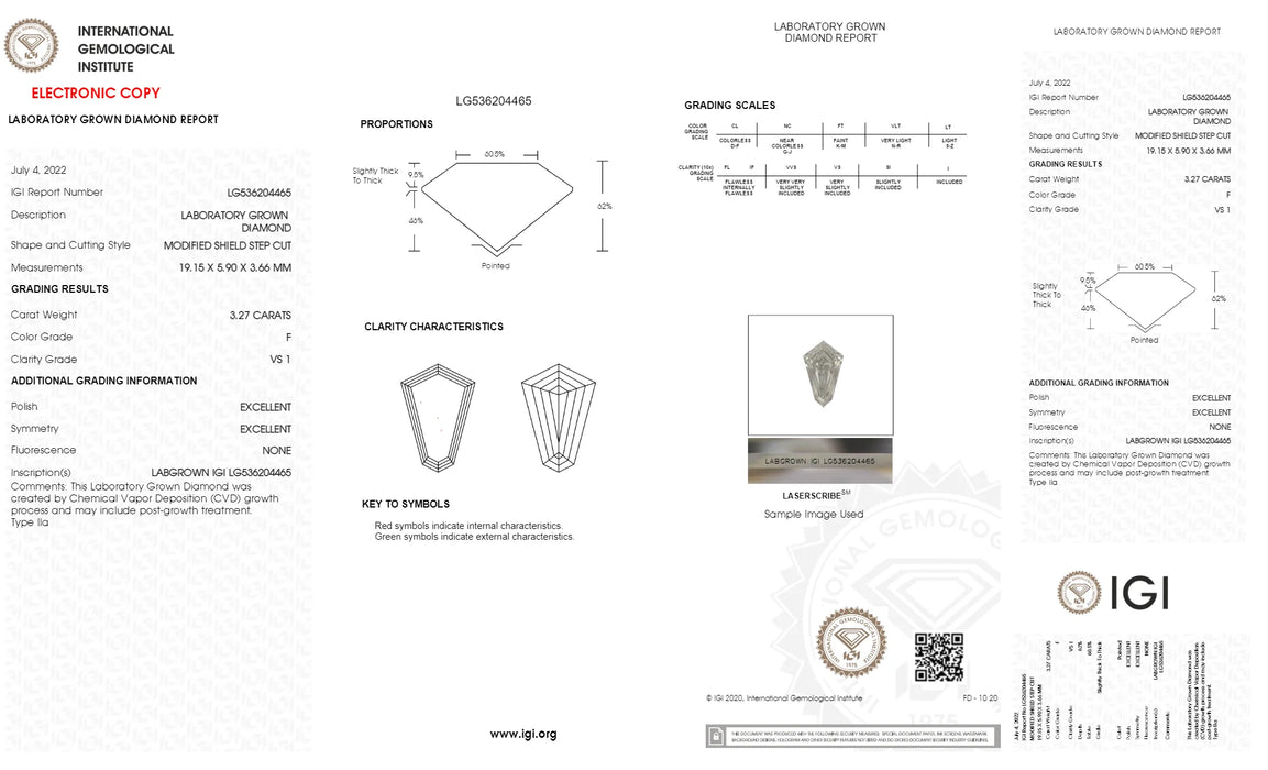Kite Cut Lab Diamond With 3.25 Carat