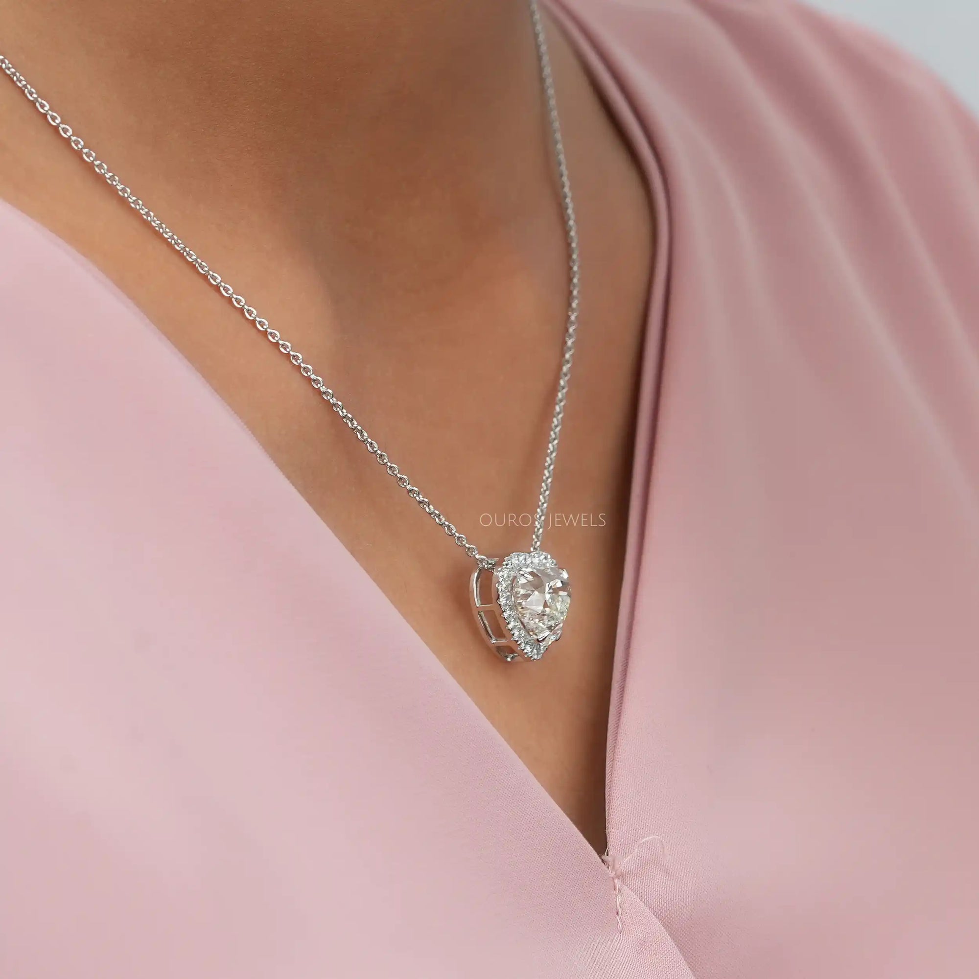 Heart Cut Lab Grown Diamond Pendant Necklaces