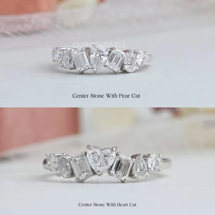 Multi Shape Diamond Eternity Band In Pear & Heart Cut