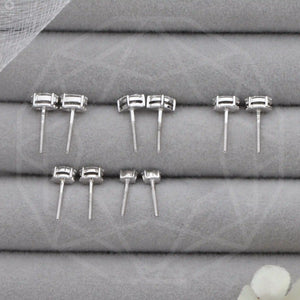 White Gold Marquise Shape Lab Diamond Stud