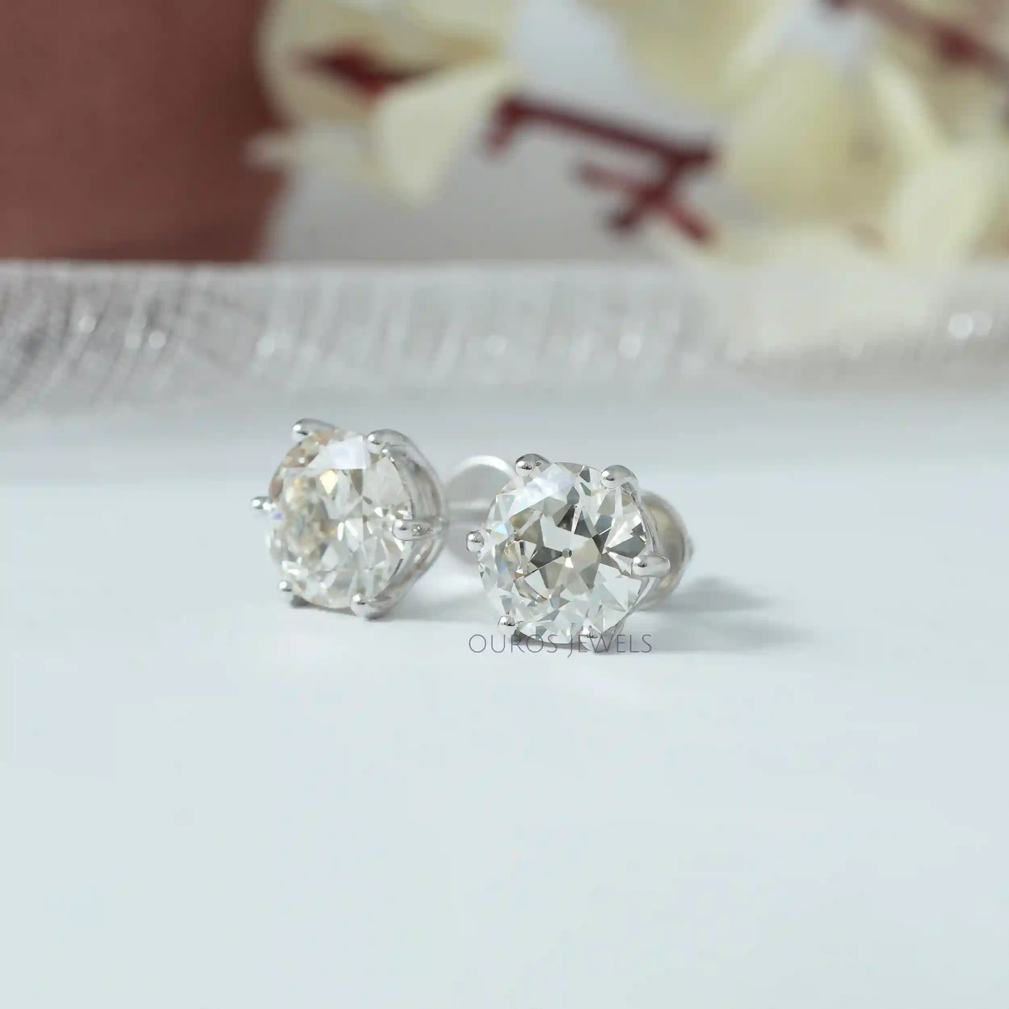 Old European Round Diamond Earrings Studs Earring