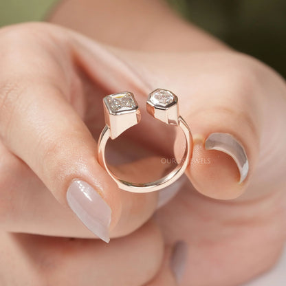 Criss Cut And Moval Diamond Toi Et Moi Engagement Ring