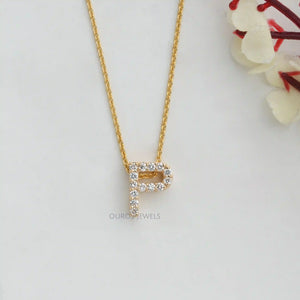 Round Diamond  Conflict Free Letter Diamond Pendant