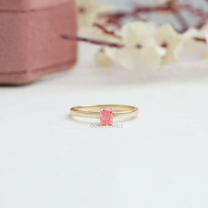 Pink Diamond Solitaire Ring