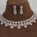 pink round diamond bridal necklace set