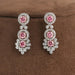 pink round diamond bridal earrings