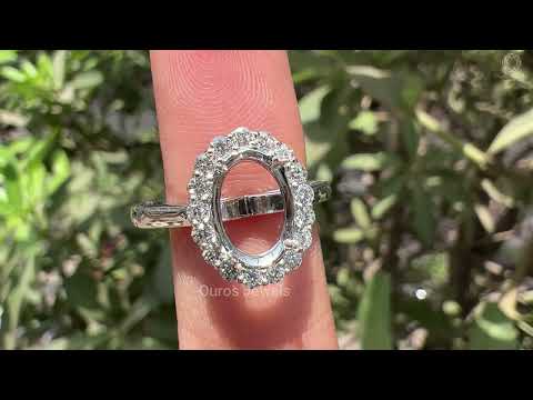 Oval Halo Semi Mount Diamond Ring