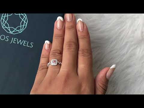 Youtube video of Princess Cut Double Halo Engagement Ring