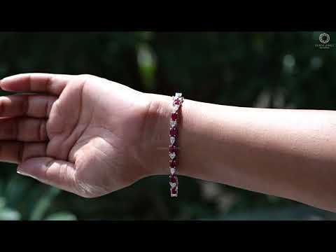 oval ruby and diamond bracelet 