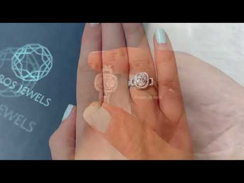 [Youtube Video of Oval Cut Halo Engagement Ring]-[Ouros Jewels]