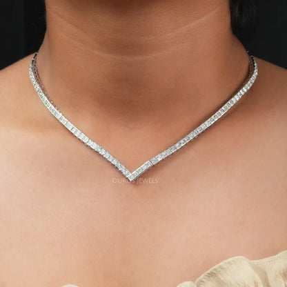 Princess Cut Tennis Necklace Necklaces