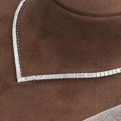 Princess Cut Tennis Necklace Necklaces