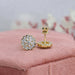 top and back view round cut cluster diamond screw back studs yellow gold