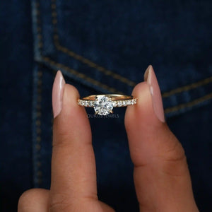 [ Front View Of Solitaire Diamond Engagement Ring]-[Ouros Jewels]