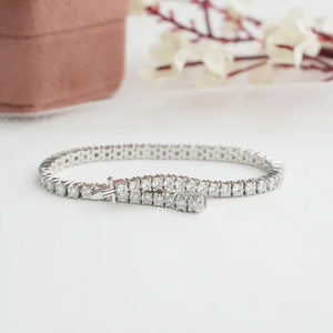 [Back Side View of Round Cut Tennis Bracelet]-[Ouros Jewels]